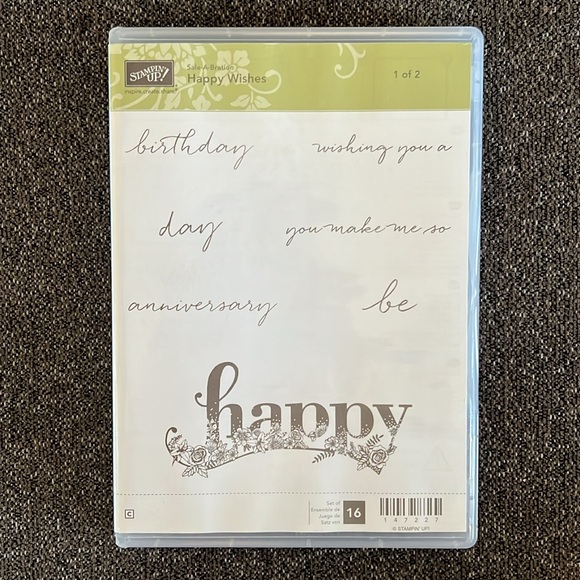 Stampin’ Up! Happy Wishes Stamp Set NEW 16 Stamps Total Retired - Picture 2 of 8